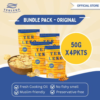 [CNY DEAL] Terleko's Keropok Lekor Syiling (Original) - 50G X 4PKTS