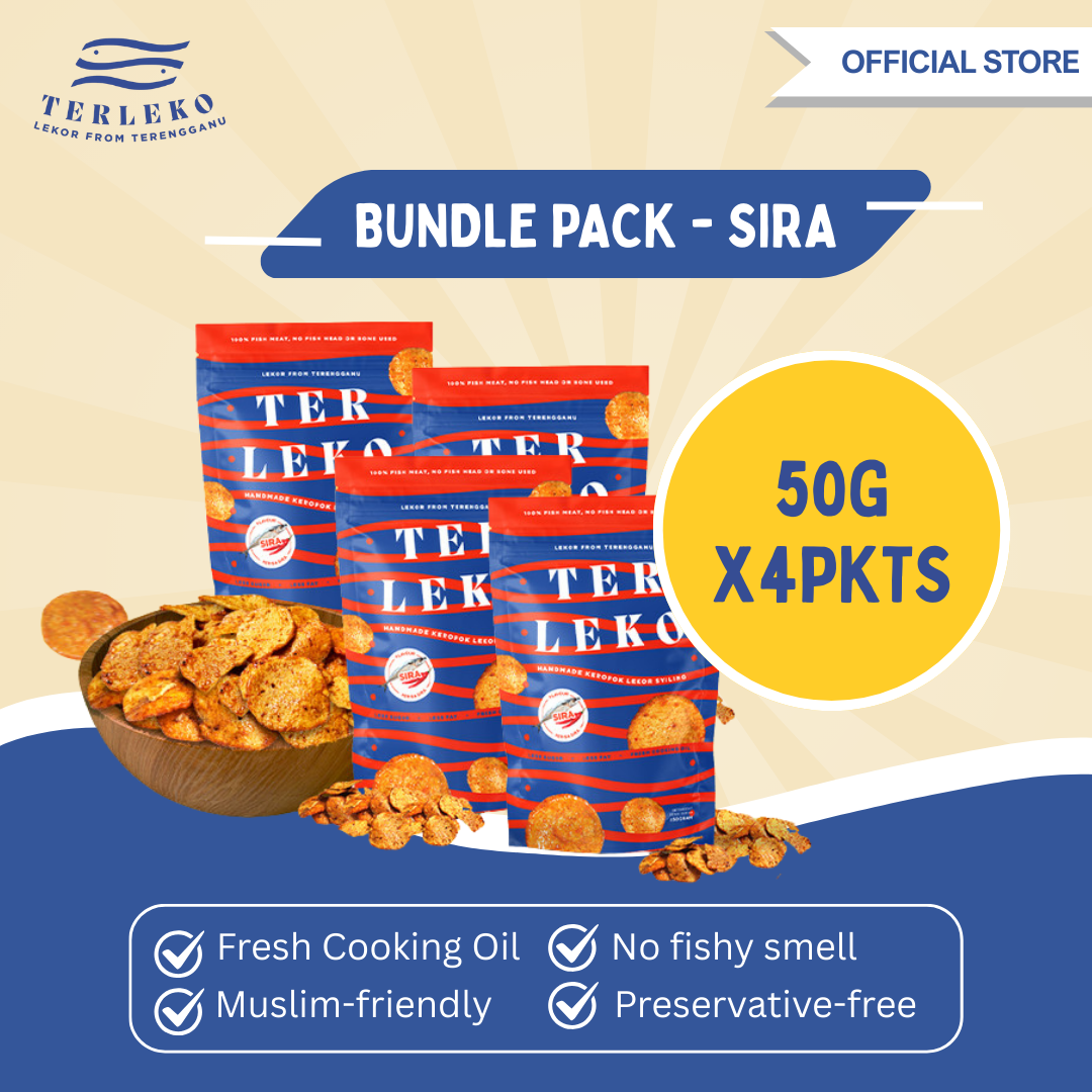 [CNY DEAL] Terleko's Keropok Lekor Syiling (Sira) - 50G X 4PKTS