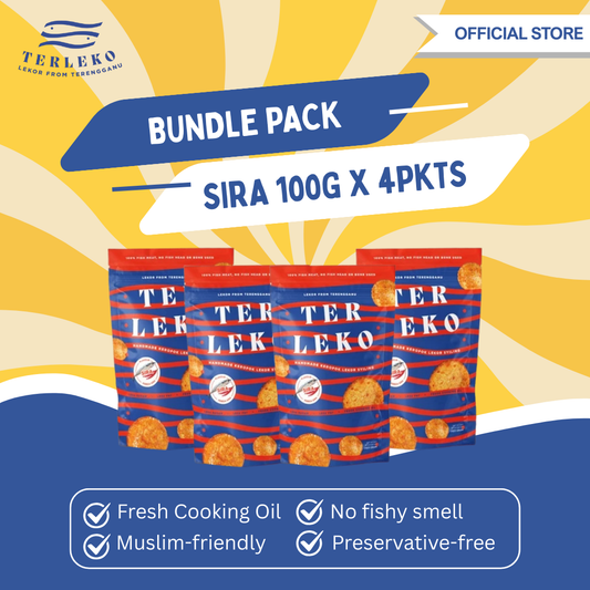 [CNY DEAL] Terleko's Keropok Lekor Syiling (Sira) - 100G X 4PKTS