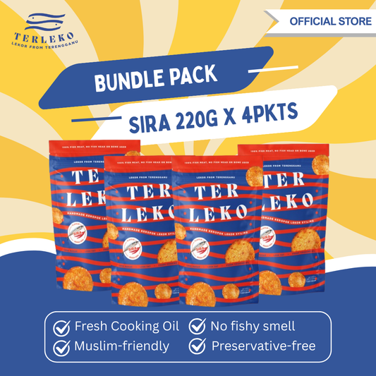 [CNY DEAL] Terleko's Keropok Lekor Syiling (Sira) - 220G X 4PKTS