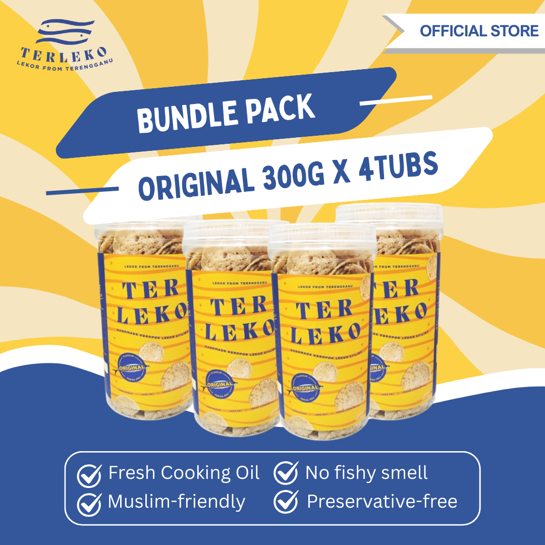 [CNY DEAL] Terleko's Keropok Lekor Syiling (Original) - 300G X 4TUBS