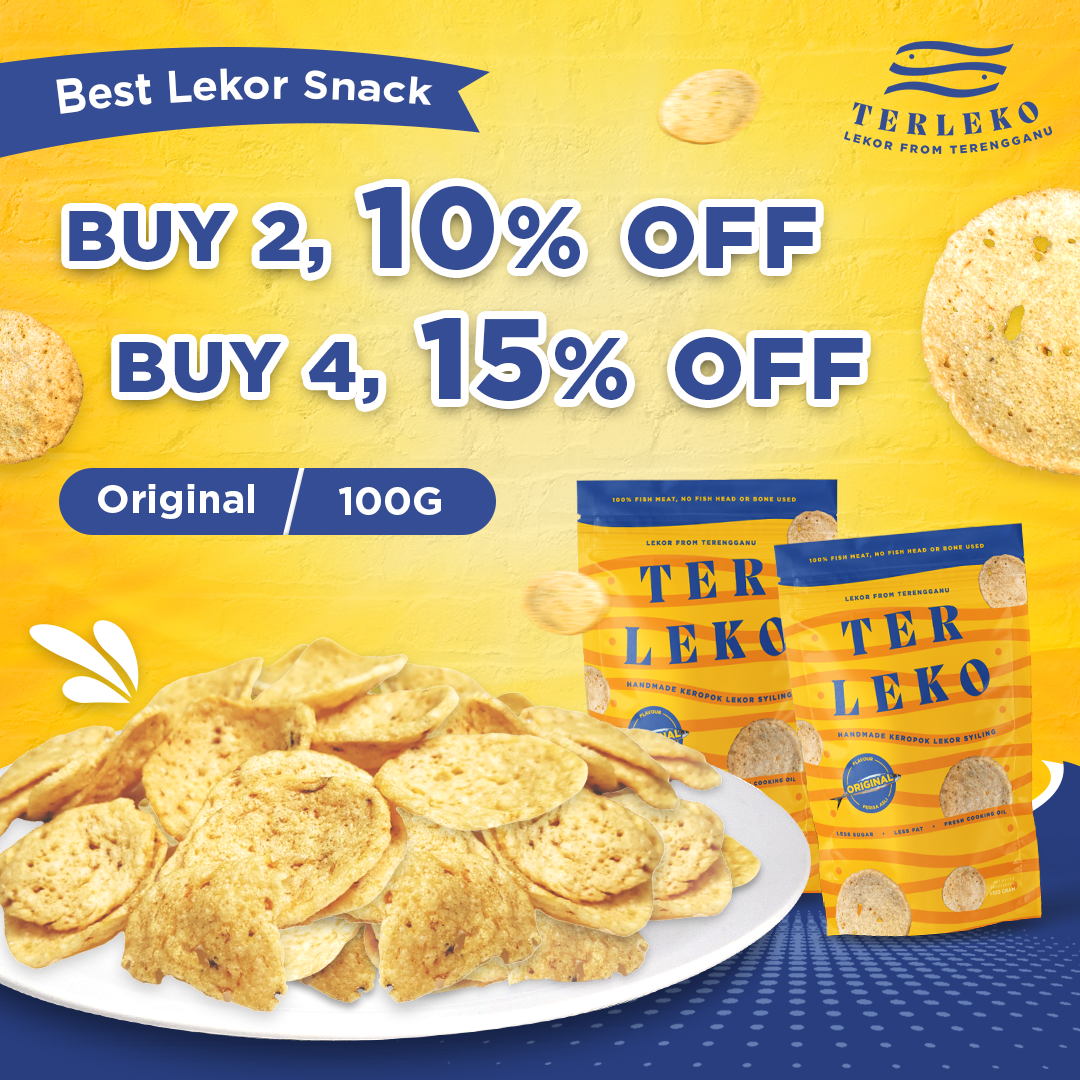 [Buatan Terengganu] Terleko's Keropok Lekor Syiling - 100G (Original)